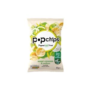 Popchips Crisps Sour Cream and Onion Share Bag 85g (Pack of 8) 0401237