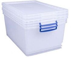 Really Useful Clear Plastic (Nestable) Storage Box 62 Litre