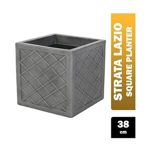 Lazio Pewter Large 38cm Square Planter