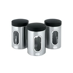 Unbranded Kitchen Canisters Set of 3 Silver Stainless Steel KZOCS