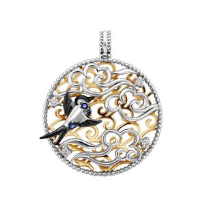 Chekotin Jewellery Gold & Sapphire Air Element Bird Pendant   Chekotin Jewellery female ()