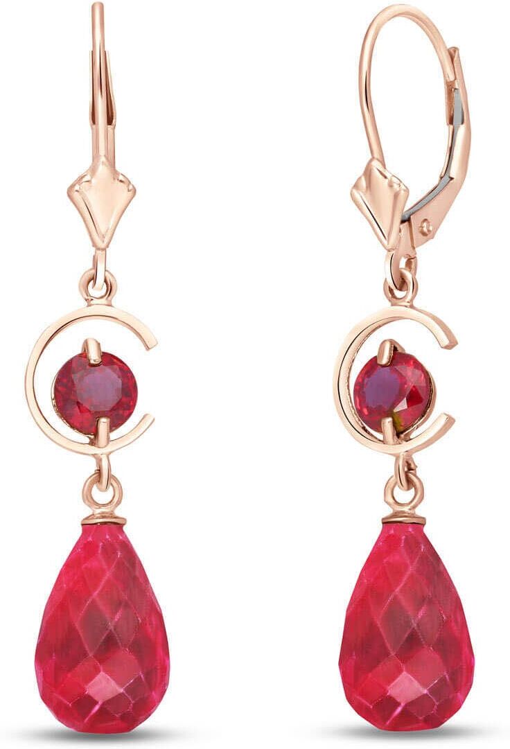 QP Jewellers Ruby Ayla Dimensional Belle Drop Earrings in 9ct Rose Gold- Women