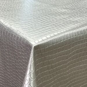 Terrys Fabrics Embossed PVC Fabric Silver