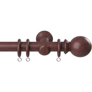 Terrys Fabrics 28mm Woodland Ball Wooden Curtain Pole Dark Oak