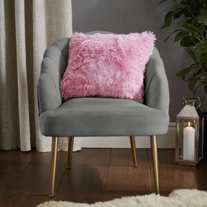 Catherine Lansfield Cuddly Faux Fur 45cm x 45cm Filled Cushion Candy Pink