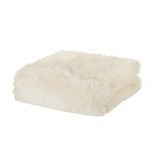 Catherine Lansfield Cuddly Faux Fur 245cmx280cm Throw Cream