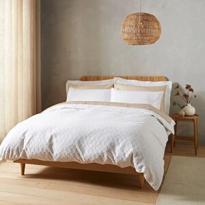 Bianca Waffle Cotton Circle Duvet Cover Bedding Set White