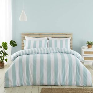 Catherine Lansfield Cove Stripe Duvet Cover Bedding Set Seafoam Blue