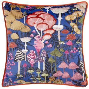 Terrys Fabrics Amanita Velvet Piped 43cm x 43cm Filled Cushion Cobalt Blue