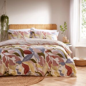 Terrys Fabrics Furn Amarosa Abstract Reversible Duvet Cover Bedding Set Plaster