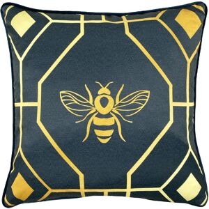 Terrys Fabrics Bee Deco Geometric 43cm x 43cm Filled Cushion Navy