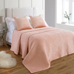 Terrys Fabrics Paoletti Brooklands Luxury Velvet 265cm x 265cm Bedspread Blush