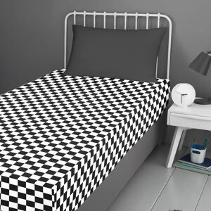 Terrys Fabrics Bedlam Beckett Stripe Bed Linen Fitted Sheet Monochrome