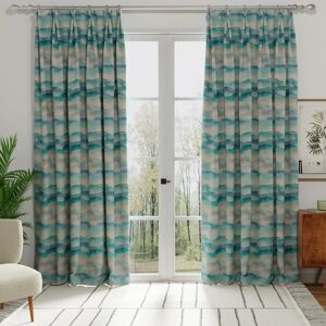 Terrys Fabrics Landscape Digitally Printed Velvet Made To Measure Curtains Cobalt