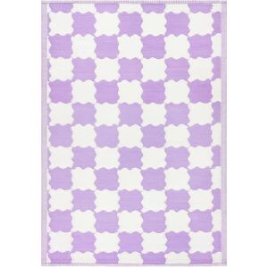 Terrys Fabrics Check Outdoor Indoor 100% Recycled 120cm x 180cm Rug Lilac