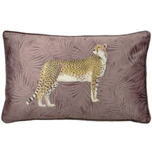 Terrys Fabrics Cheetah Forest Velvet 30cm x 50cm Filled Boudoir Blush