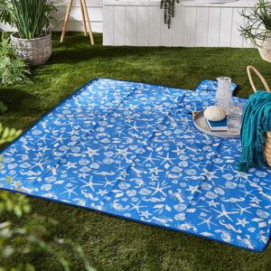 Terrys Fabrics Coastal Bay 135cm x 150cm Picnic Blanket Blue