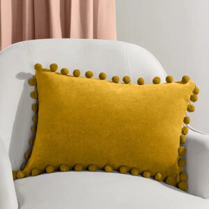 Terrys Fabrics Dora Velvet Pom Pom 30cm x 50cm Filled Boudoir Ochre