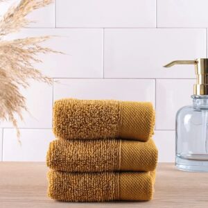 Terrys Fabrics Abode Eco Three Pack Face Cloths Ochre