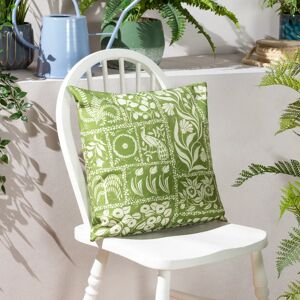 Terrys Fabrics Forage Garden Floral Outdoor 43cm x 43cm Filled Cushion Sage