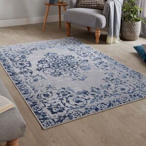 Terrys Fabrics Faraday 120cm x 180cm Washable Rug Blue