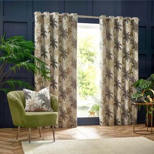 Terrys Fabrics Galapagos Jacquard Ready Made Eyelet Curtains Natural