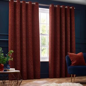 Terrys Fabrics Galaxy Chenille Ready Made Eyelet Curtains Copper