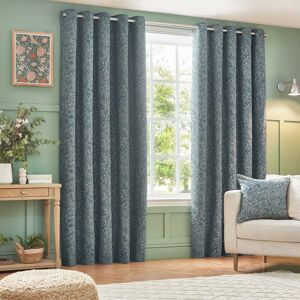 Terrys Fabrics Grantley Jacquard Ready Made Eyelet Curtains Wedgewood