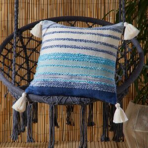 Terrys Fabrics Grayson 43cm x 43cm Outdoor Filled Cushion Blue