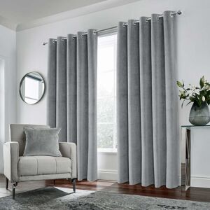 Terrys Fabrics Hampton Ready Made Eyelet Blackout Curtains Grey