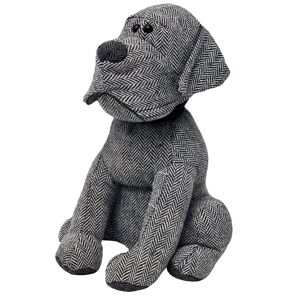 Terrys Fabrics Herringbone Dog Novelty Doorstop Grey