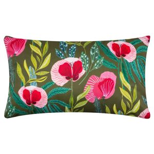 Terrys Fabrics House Of Bloom Poppy Outdoor 30cm x 50cm Filled Boudoir Olive