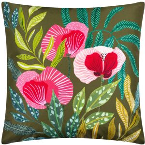 Terrys Fabrics House Of Bloom Poppy Outdoor 43cm x 43cm Filled Cushion Olive