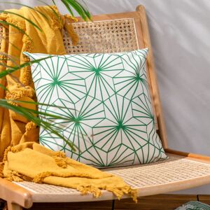 Terrys Fabrics Hexa Geometric Outdoor 43cm x 43cm Filled Cushion Green
