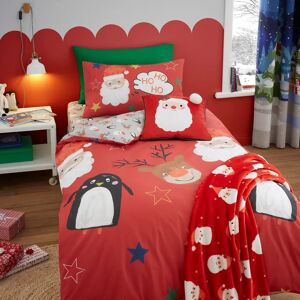 Terrys Fabrics Christmas Ho Ho Ho Duvet Cover Bedding Set Red