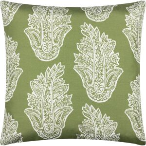 Terrys Fabrics Kalindi Paisley Outdoor 43cm x 43cm Filled Cushion Olive