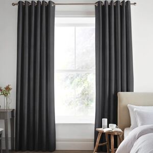 Laura Ashley Swanson Made To Measure Curtains Charcoal