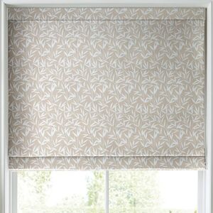 Laura Ashley Willow Leaf Chenille Made To Measure Roman Blind Natural