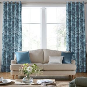 Laura Ashley Eglantine Silhoutte Woven Made To Measure Curtains Seaspray