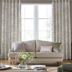 Laura Ashley Heledd Blooms Made To Measure Curtains Dove Grey