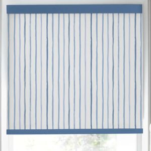 Laura Ashley Painterly Stripe Blackout Made To Measure Roller Blind Blue