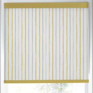 Laura Ashley Painterly Stripe Blackout Made To Measure Roller Blind Yellow