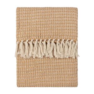 Terrys Fabrics Lorne Waffle Fringed Throw 150cm x 200cm Honey