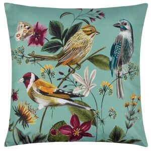 Terrys Fabrics Midnight Garden Birds Outdoor 43cm x 43cm Filled Cushion Aqua