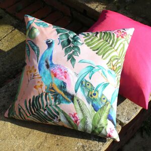 Terrys Fabrics Peacock Outdoor 43cm x 43cm Filled Cushion Blush