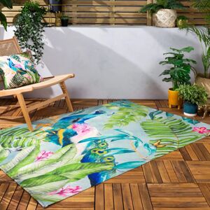 Terrys Fabrics Peacock Outdoor Indoor Washable 120cm x 170cm Rug Multi