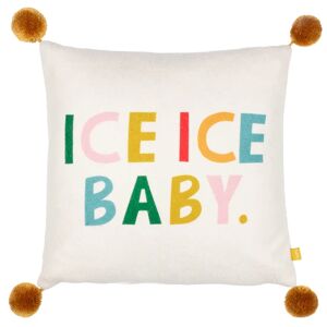 Terrys Fabrics Pom-Poms Ice Ice Baby Boucle 43cm x 43cm Filled Cushion Multi