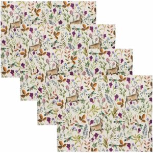 Terrys Fabrics Reindeer Digitally Printed Set of 4 Placemats Berry