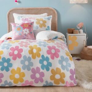 Terrys Fabrics Bedlam Retro Flower Duvet Cover Bedding Set Multi