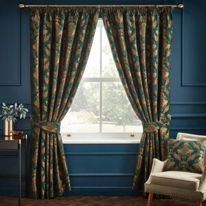 Terrys Fabrics Shiraz Traditional Jacquard Ready Made Curtains Emerald